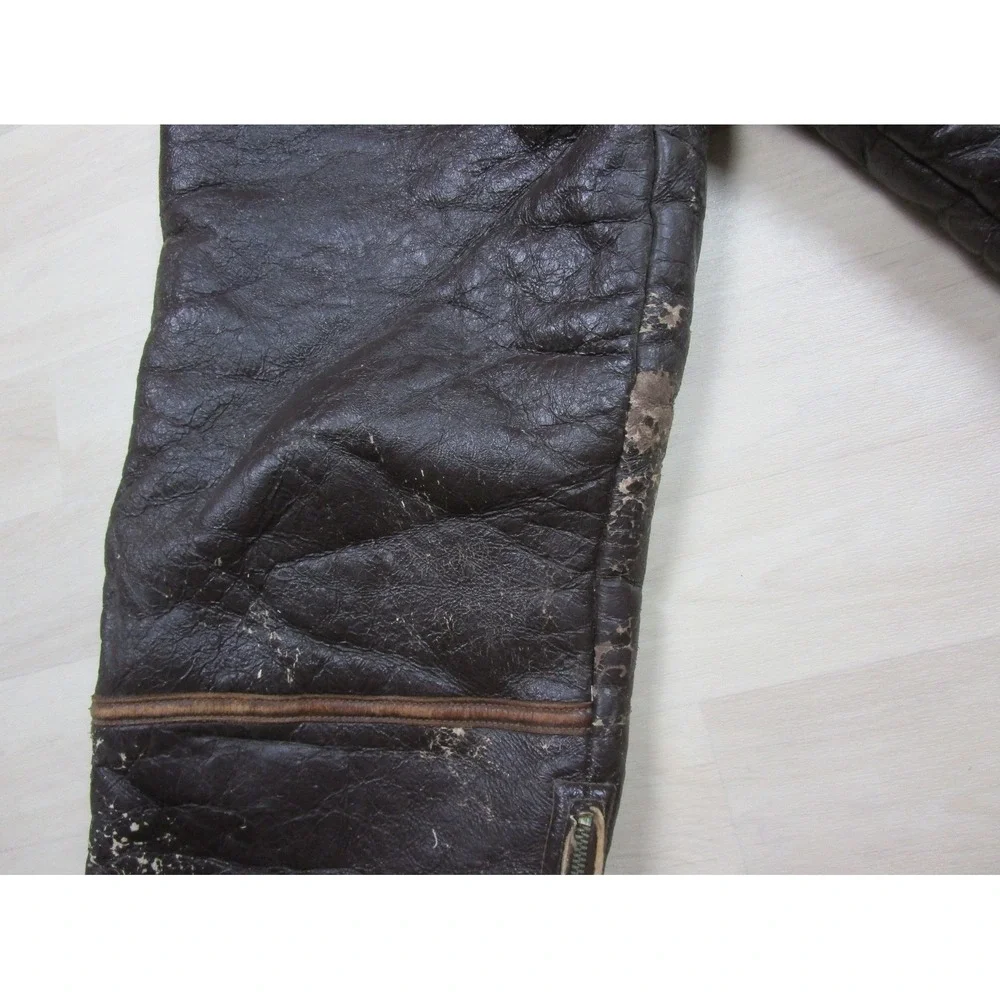 Vintage 1940s WWII Bomber Crew B-1 USAAF Flight Pants Trousers Leather Sheepskin
